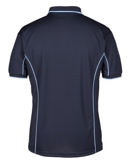 Picture of Podium Mens Piping Polo Shirt 100% Polyester Pique Knit